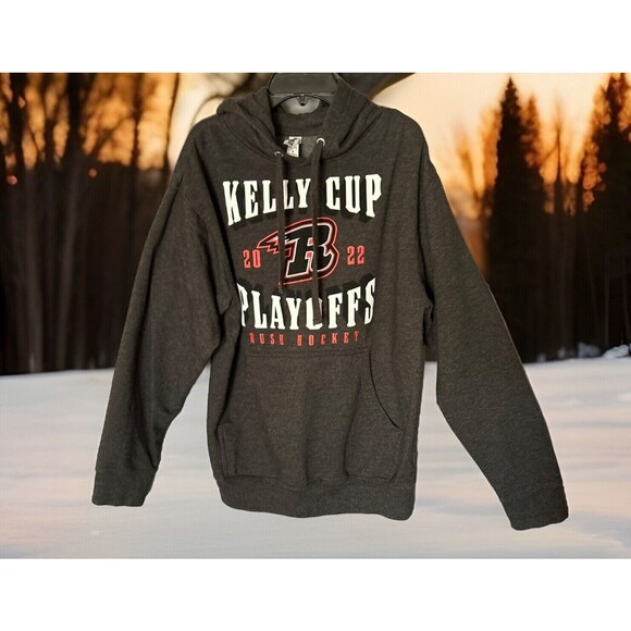 Rapid City RUSH  2022 Kelly Cup  Hockey Playoff-Dk Gray Hoodie,Adult Small - Picture 2 of 5